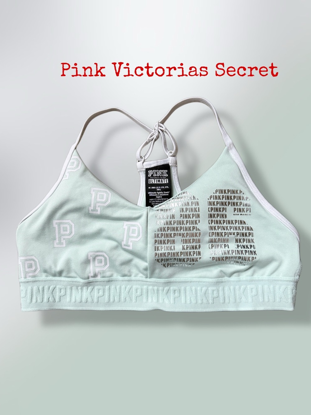 Pink Victorias Secret Ultimate Lightly Lined Sports Bra Size S Mint Green